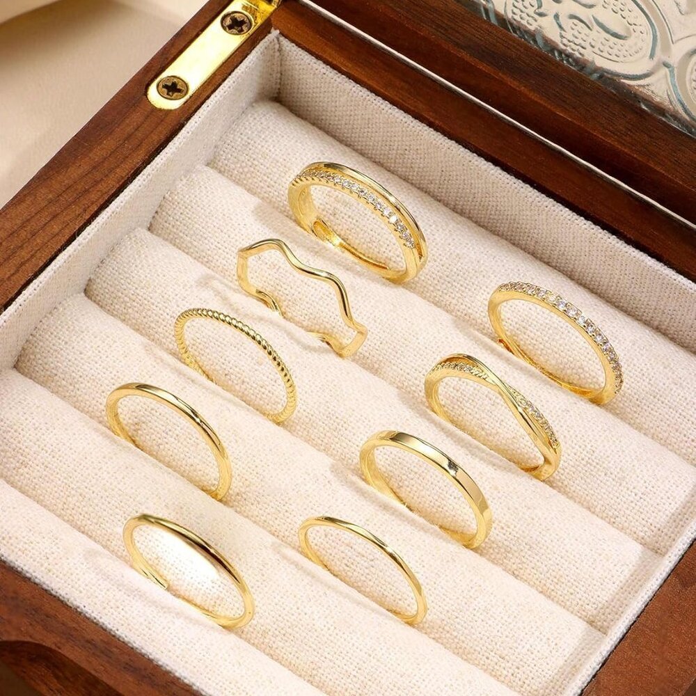 Gold Stackable Rings Women Adjustable Thin Jewelr… - image 6